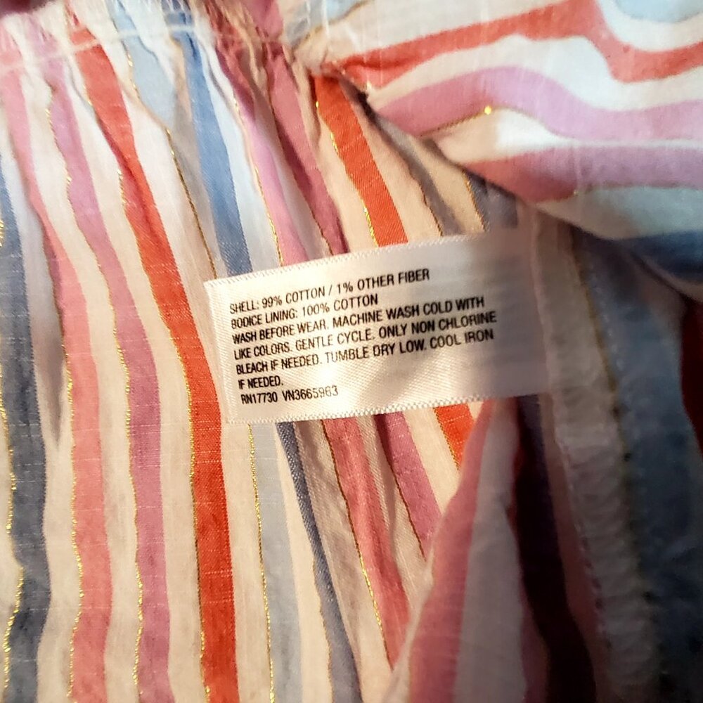 Cat & Jack  Size XS (4/5) Girls Striped Sleeveless Ruffle Maxi Dress 100% Cotton - Picture 9 of 9